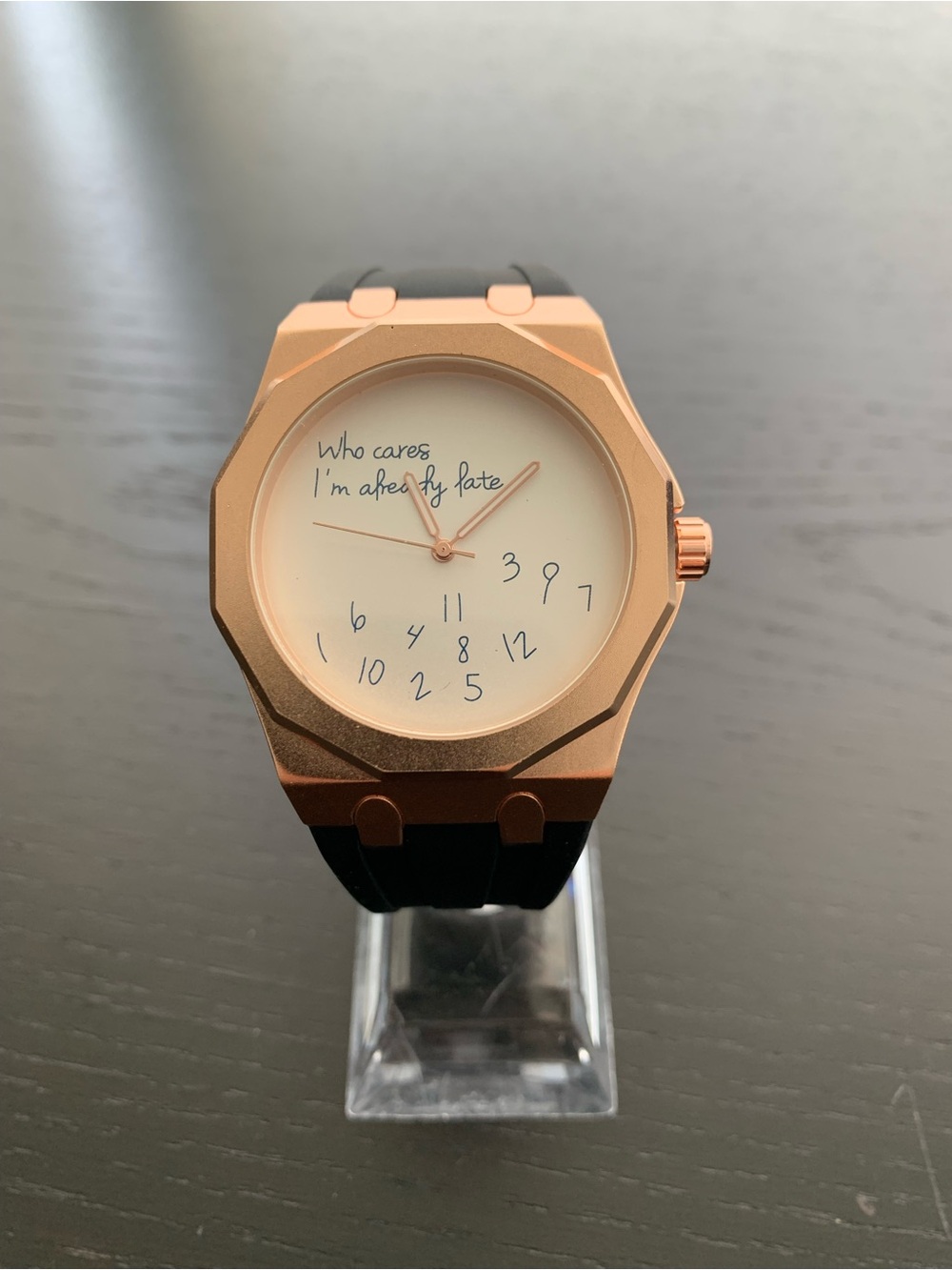 Royal Oak Style Watch Rose Gold Who Cares I’m already late Dial